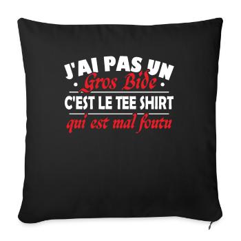 J'ai pas un gros bide humour cadeau - Housse de coussin décorative 45 x 45 cm - noir - Devant