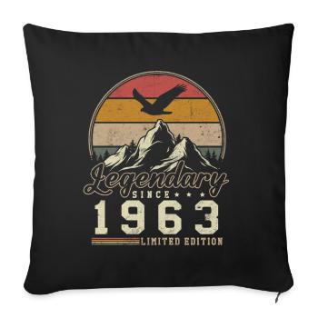 Légendaire Depuis 1963 Cadeau D'anniversaire - Housse de coussin décorative 45 x 45 cm - noir - Devant