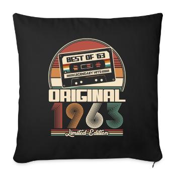 Vintage 1963 Vintage Retro Geburtstagsgeschenk - Sofakissenbezug 45 x 45 cm - Schwarz - Vorne