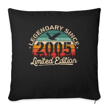 Légendaire depuis 2005 Vintage Cadeau Anniversaire - Housse de coussin décorative 45 x 45 cm - noir - Devant