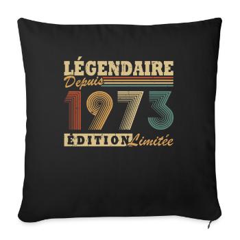 Légendaire depuis 1973 édition limitée - Housse de coussin décorative 45 x 45 cm - noir - Devant