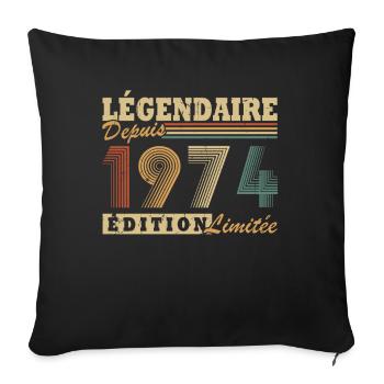 Légendaire depuis 1974 édition limitée - Housse de coussin décorative 45 x 45 cm - noir - Devant