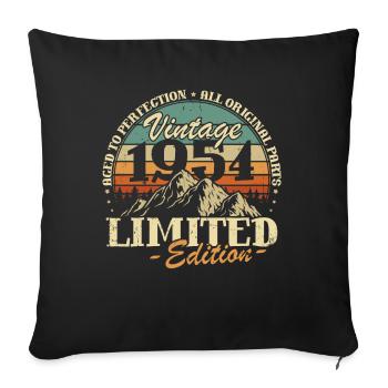 Vintage 1954 Vintage Cadeau d’anniversaire - Housse de coussin décorative 45 x 45 cm - noir - Devant