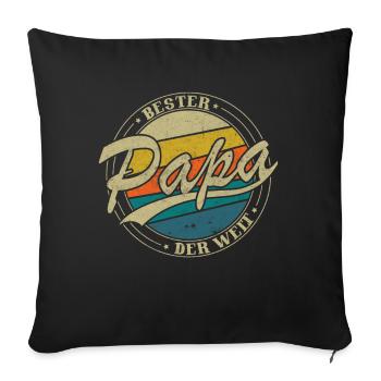 Bester Papa der welt - Sofakissenbezug 45 x 45 cm - Schwarz - Vorne