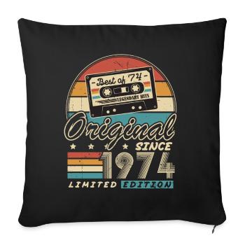 Original Since 1974 Vintage Gift Birthday - Sofa pillowcase 17,3'' x 17,3'' (45 x 45 cm) - black - Front