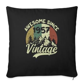 Jahrgang 1957 1957 Geburtstagsgeschenk - Sofakissenbezug 45 x 45 cm - Schwarz - Vorne