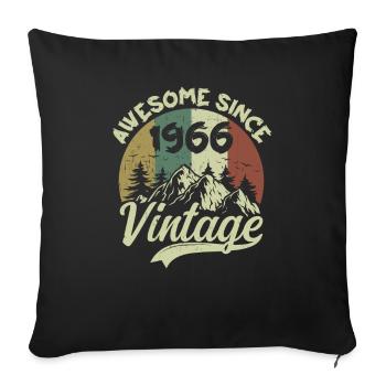 Vintage 1966 Birthday Gift 1966 - Sofa pillowcase 17,3'' x 17,3'' (45 x 45 cm) - black - Front