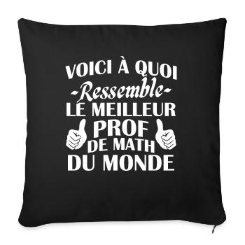 Voici à quoi ressemble le meilleur prof de math - Housse de coussin décorative 45 x 45 cm - noir - Devant