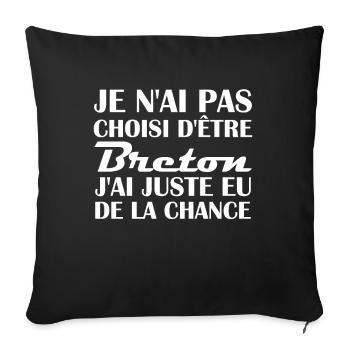 Je suis bretonne / Humour cadeau bretonne - Housse de coussin décorative 45 x 45 cm - noir - Devant