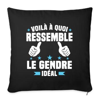 Voilà à quoi ressemble le gendre idéal - Housse de coussin décorative 45 x 45 cm - noir - Devant