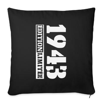 1943 Édition Limitée Humour Anniversaire 80 Ans - Housse de coussin décorative 45 x 45 cm - noir - Devant