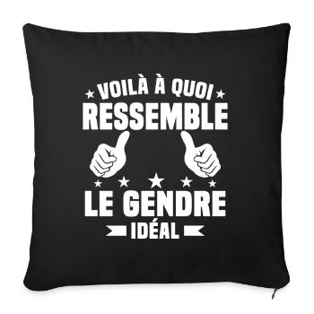 Voilà à quoi ressemble le gendre idéal - Housse de coussin décorative 45 x 45 cm - noir - Devant