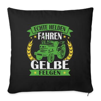 Echte helden fahren gelbe felgen - Sofakissenbezug 45 x 45 cm - Schwarz - Vorne