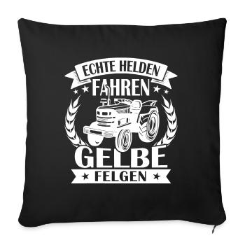 Echte helden fahren gelbe felgen - Sofakissenbezug 45 x 45 cm - Schwarz - Vorne