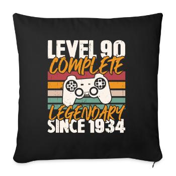 Level 90 Complete 1934 Birthday Gift - Sofa pillowcase 17,3'' x 17,3'' (45 x 45 cm) - black - Front