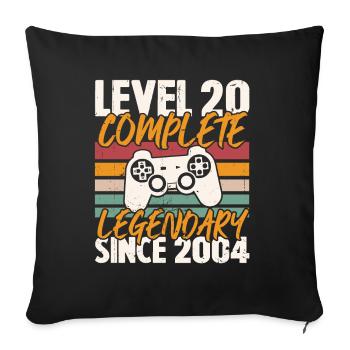 Level 20 Complete 2004 Birthday Gift - Sofa pillowcase 17,3'' x 17,3'' (45 x 45 cm) - black - Front