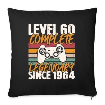 Level 60 Complete 1964 Birthday Gift - Sofa pillowcase 17,3'' x 17,3'' (45 x 45 cm) - black - Front