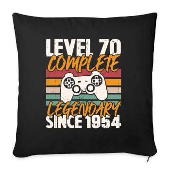 Level 70 Complete 1954 Birthday Gift - Sofa pillowcase 17,3'' x 17,3'' (45 x 45 cm) - black - Front