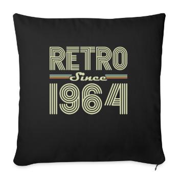 Rétro Depuis 1964 Vintage Cadeau d Anniversaire - Housse de coussin décorative 45 x 45 cm - noir - Devant