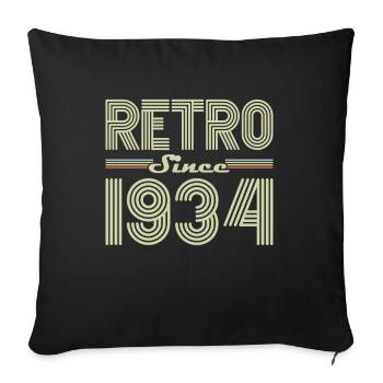 Rétro Depuis 1934 Vintage Cadeau d Anniversaire - Housse de coussin décorative 45 x 45 cm - noir - Devant