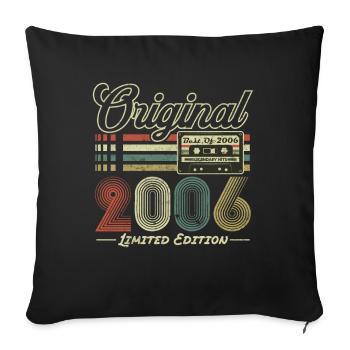 Original 2006 Vintage Jahrgang Retro Geburtstag - Sofakissenbezug 45 x 45 cm - Schwarz - Vorne