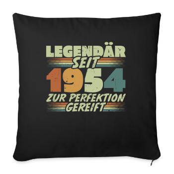 Legendär seit 1954 Jahrgang Geburtstag Geschenk - Sofakissenbezug 45 x 45 cm - Schwarz - Vorne