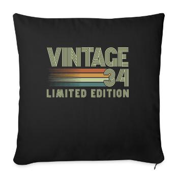 Vintage 1934 Humor Retro Anniversary Gift - Sofa pillowcase 17,3'' x 17,3'' (45 x 45 cm) - black - Front