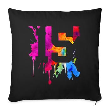 15 YEARS 15TH BIRTHDAY - Sofa pillowcase 17,3'' x 17,3'' (45 x 45 cm) - black - Front