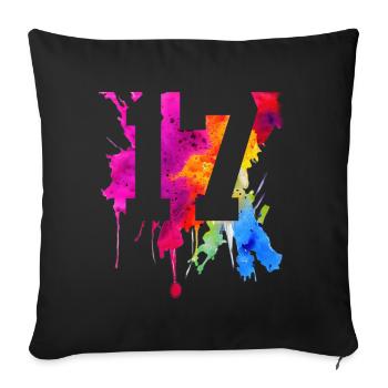 17 YEARS 17TH BIRTHDAY - Sofa pillowcase 17,3'' x 17,3'' (45 x 45 cm) - black - Front