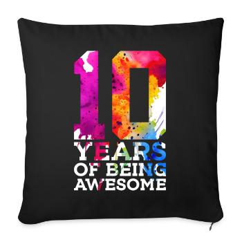 10 ANS D’ÊTRE GÉNIAL 10E ANNIVERSAIRE - Housse de coussin décorative 45 x 45 cm - noir - Devant
