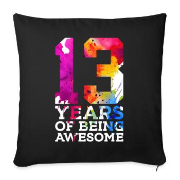 13 ANS D’ÊTRE GÉNIAL 13E ANNIVERSAIRE - Housse de coussin décorative 45 x 45 cm - noir - Devant