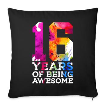 16 ANS D’ÊTRE GÉNIAL 16E ANNIVERSAIRE - Housse de coussin décorative 45 x 45 cm - noir - Devant