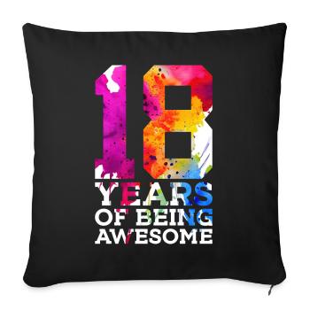 18 ANS D’ÊTRE GÉNIAL 18E ANNIVERSAIRE - Housse de coussin décorative 45 x 45 cm - noir - Devant