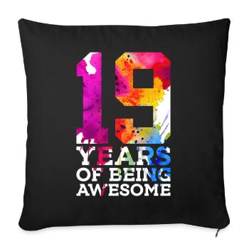 19 ANS D’ÊTRE GÉNIAL 19E ANNIVERSAIRE - Housse de coussin décorative 45 x 45 cm - noir - Devant