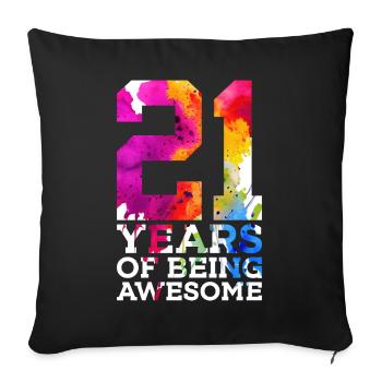 21 ANS D’ÊTRE GÉNIAL 21E ANNIVERSAIRE - Housse de coussin décorative 45 x 45 cm - noir - Devant