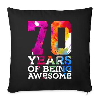 70 ANS D’EXCELLENCE 70E ANNIVERSAIRE - Housse de coussin décorative 45 x 45 cm - noir - Devant
