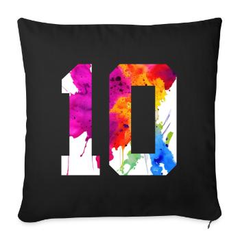 NUMBER 10 YEARS OLD 10TH BIRTHDAY - Sofa pillowcase 17,3'' x 17,3'' (45 x 45 cm) - black - Front