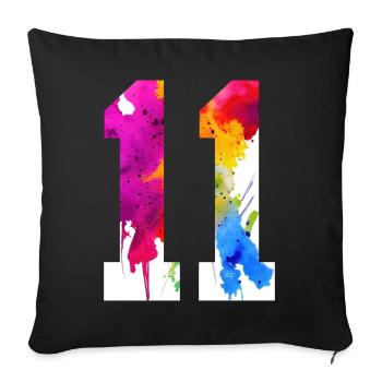 NUMBER 11 YEARS OLD 11TH BIRTHDAY - Sofa pillowcase 17,3'' x 17,3'' (45 x 45 cm) - black - Front