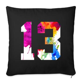 NUMMER 13 JAHRE ALT 13. GEBURTSTAG - Sofakissenbezug 45 x 45 cm - Schwarz - Vorne