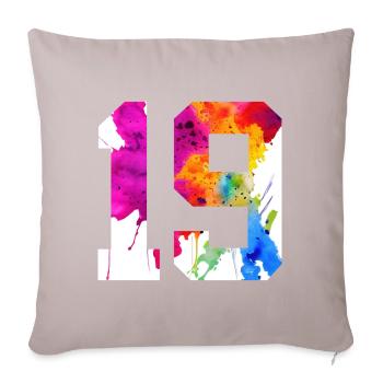 NUMBER 19 YEARS OLD 19TH BIRTHDAY - Sofa pillowcase 17,3'' x 17,3'' (45 x 45 cm) - light taupe - Front