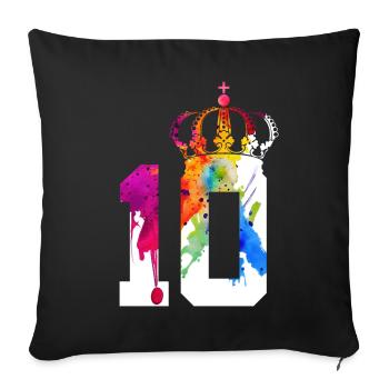 ROI 10 ANS REINE 10E ANNIVERSAIRE - Housse de coussin décorative 45 x 45 cm - noir - Devant