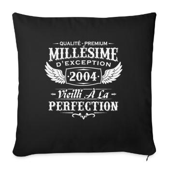 Millésime 2004 - Housse de coussin décorative 45 x 45 cm - noir - Devant
