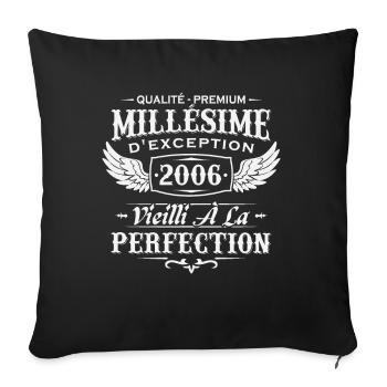 Millésime 2006 - Housse de coussin décorative 45 x 45 cm - noir - Devant