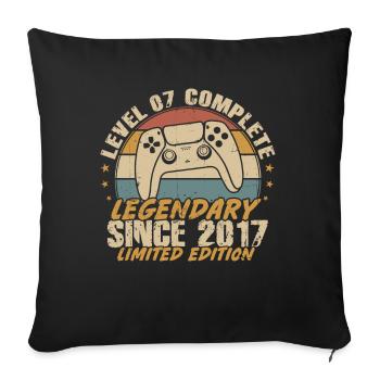 Level 7 Complete Legendary since 2017 - Sofa pillowcase 17,3'' x 17,3'' (45 x 45 cm) - black - Front