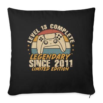 Level 13 Komplett legendär seit 2011 - Sofakissenbezug 45 x 45 cm - Schwarz - Vorne