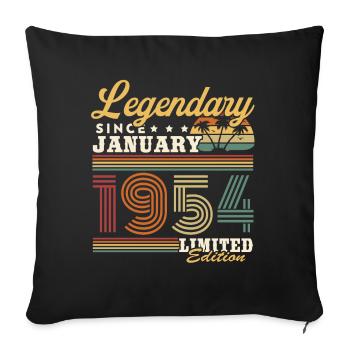 Legendär seit Januar 1954 Vintage-Geschenk - Sofakissenbezug 45 x 45 cm - Schwarz - Vorne