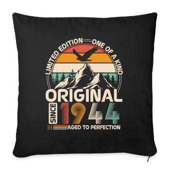 Original 1944 Vintage Anniversaire Rétro - Housse de coussin décorative 45 x 45 cm - noir - Devant