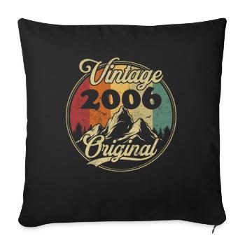 Vintage 2006 Original, Geburtstagsgeschenk - Sofakissenbezug 45 x 45 cm - Schwarz - Vorne