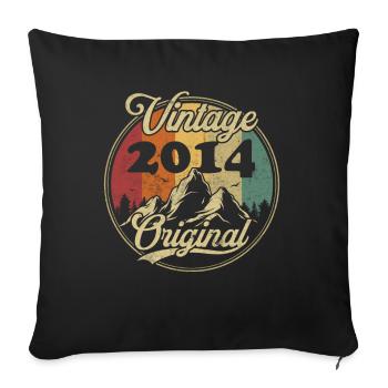 Vintage 2014 Original, Geburtstagsgeschenk - Sofakissenbezug 45 x 45 cm - Schwarz - Vorne