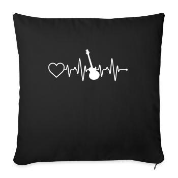 Guitar Heartbeat - Sofa pillowcase 17,3'' x 17,3'' (45 x 45 cm) - black - Front